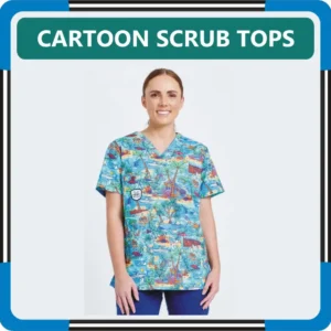 Cartoon Scrub Top For Women in United States