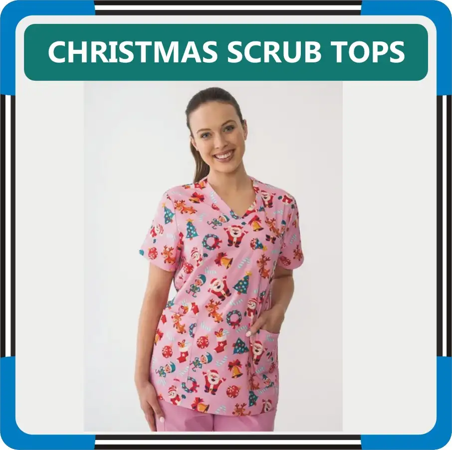 Christmas Scrub Tops For Women in United States