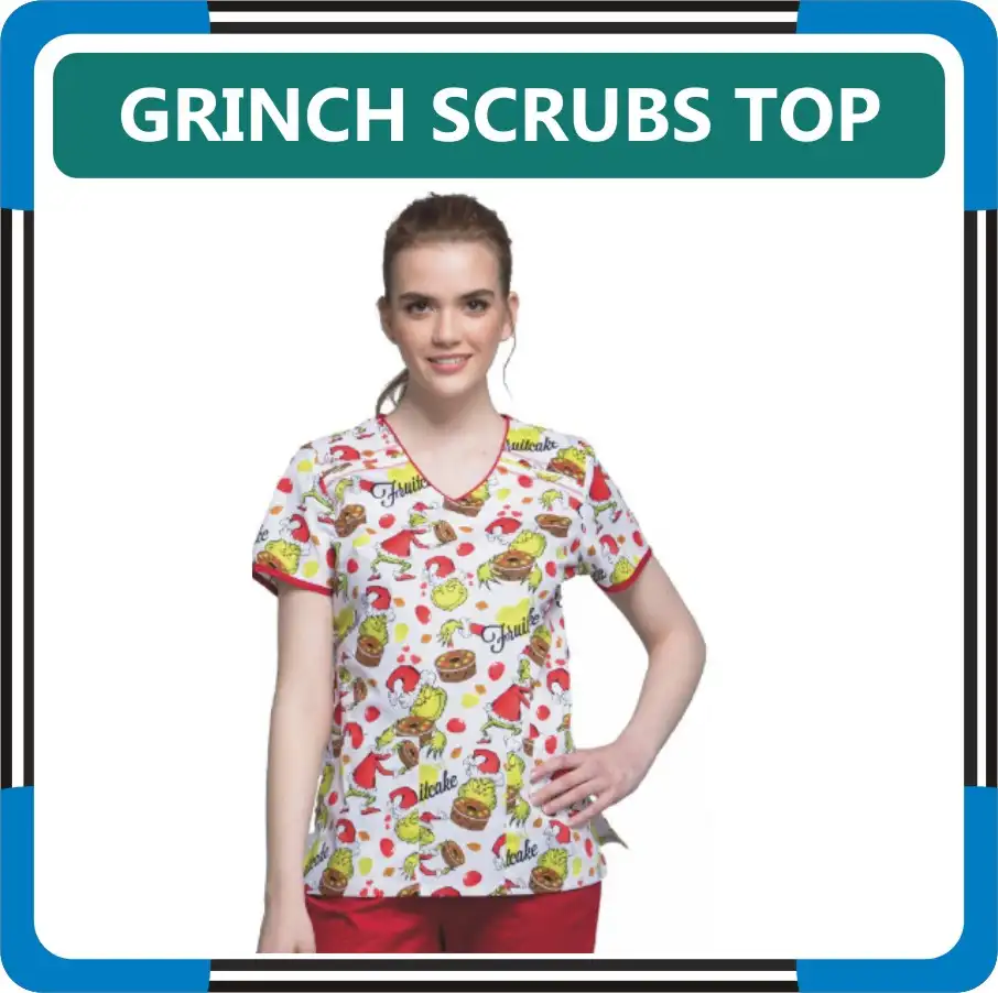 Grinch Scrubs Top For Women in United States