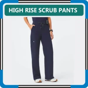 High Rise Wide Leg Scrub Pants For Women in United States