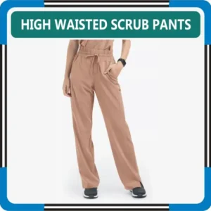 High Waisted Wide Leg Scrub Pants For Women in United States