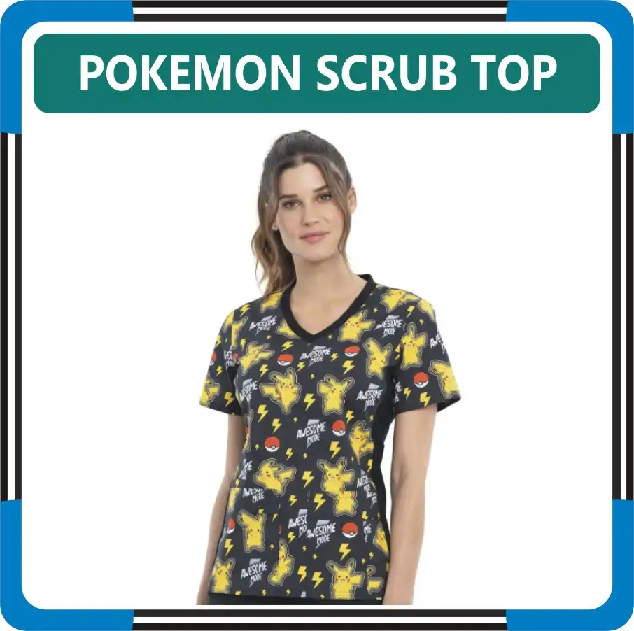 Pokemon Scrubs Top For Women in United States