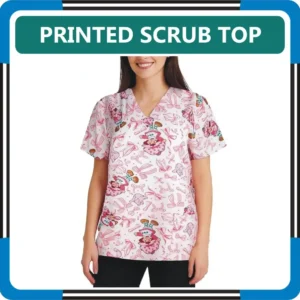 Printed Scrub Top For Women in United States