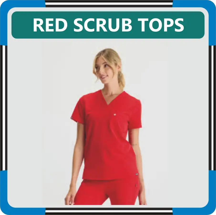 Red Scrub Top For Women in United States