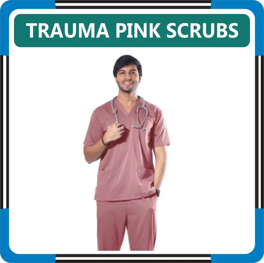 Shock Trauma Pink Scrubs For Men in United States
