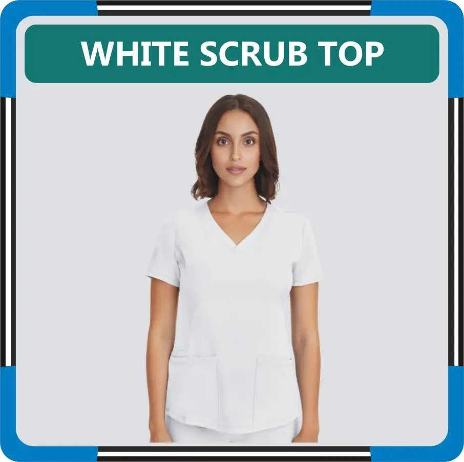 White Scrub Top For Women in United States